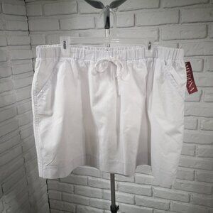 NWT Merona Ladies Size XXL White Fully Lined Elastic & Tie Waist Skirt